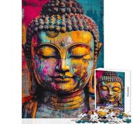1000 Pieces Jigsaw Puzzles for Adults Vibrant Buddha Artwork Jigsaw for Adults Family Game Wall Decoration for Is Ideal As A Gifts (Size 38x26cm)