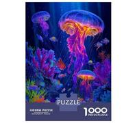 1000 Pieces Jigsaw Puzzles for Adults Vibrant Jellyfish And Coral Reef Scene Adult Jigsaw Brain Teaser Game Birthday Present Birthday And Unique Gifts 70x50cm/1000pcs