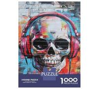 1000 Pieces Jigsaw Puzzles for Adults Vibrant Skull Graffiti -1 Puzzles for Adults Family Games Precision Cutting Unique Gifts for Birthday And Christmas 38x26cm/1000pcs