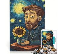 1000 Pieces Jigsaw Puzzles for Adults Vincent Van Gogh Starry Night Meme Hands-on Game Train Your Brain And Hands Every Piece Is Unique 50x75cm
