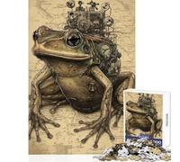 1000 Pieces Jigsaw Puzzles for Adults Vintage Science Frog Family Games Stress Reliever Toy Wall Decor Artists Collection, Fine Art (38x52cm)