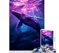 1000 Pieces Jigsaw Puzzles for Adults Violet Whale's Graceful Dive Family Games Stress Reliever Toy Wall Decor Artists Collection, Fine Art (38x52cm)