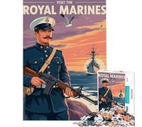 1000 Pieces Jigsaw Puzzles for Adults Visit The Royal Marines Poster Educational Challenge For Family Fun Relax Games for Ages 14 And over (50x75cm)