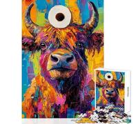 1000 Pieces Jigsaw Puzzles for Adults Vivid Bull Art Hands-on Game Enhance Memory Anti-Stress Toys Artists Collection, Fine Art (38X26cm)