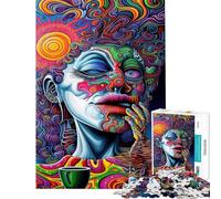 1000 Pieces Jigsaw Puzzles for Adults Vivid Psychedelic Dreams - Surreal Abstract Portrait Puzzles for Adults Relaxing Games Birthday Present Difficult And Challenge (size 50x75cm)