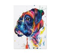 1000 Pieces Jigsaw Puzzles For Adults，Watercolor boxer dog，Paper Puzzle Educational Game Stress Reliever Difficult Challenge Puzzle For Kids（50x70cm）-H34