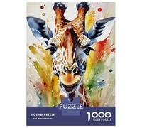 1000 Pieces Jigsaw Puzzles for Adults Watercolor Painted Giraffe Adult Jigsaw Puzzle Toy Wall Decor Analysis And Logic for Is Ideal As A Gift 38x26cm/1000pcs