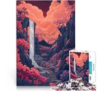 1000 Pieces Jigsaw Puzzles for Adults Waterfall Ruin Valley Denkspiel Einzigartige Geburtstags- und Geschenkideen38x26cm