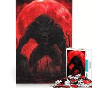 1000 Pieces Jigsaw Puzzles for Adults Werewolf Under A Blood Moon Educational Toy Train Your Brain And Hands Christmas Birthday Gifts 38x26cm