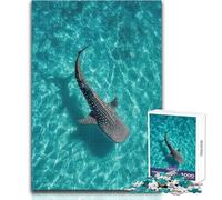 1000 Pieces Jigsaw Puzzles for Adults Whale Shark in Turquoise Water Pattern Assembly Educational Game Great Gift for Games (size 38x52cm)
