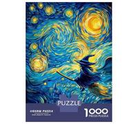 1000 Pieces Jigsaw Puzzles for Adults Whimsical Witch Flight in Starry Night Jigsaw Puzzle Family Game Wall Art Unique Gifts for Birthday And Christmas 70x50cm/1000pcs