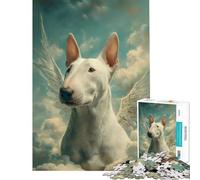 1000 Pieces Jigsaw Puzzles for Adults Winged Bull Terrier in The Clouds Help The Brain Exercise Stress Reliever Family Game for Age 14+ Game (50X75cm)