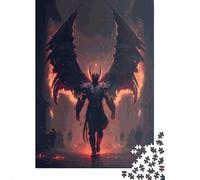 1000 Pieces Jigsaw Puzzles for Adults Winged Demon Square Paper Puzzles Unique Piece Puzzle Educational Fun Games Toys 38x26cm/1000pcs