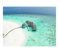 1000 Pieces Jigsaw Puzzles for Adults With Letters On Back-Bungalow,ocean,aerial,view 70x50cm