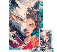 1000 Pieces Jigsaw Puzzles for Adults Wolf And Geisha Duality Relaxing Games Home Art Decor DIY Toys Artists Collection, Fine Art (52X38cm)