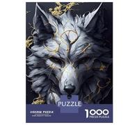 1000 Pieces Jigsaw Puzzles for Adults Wolf with Golden Veins Adult Jigsaw Brain Teaser Game Birthday Present Birthday And Unique Gifts 70x50cm/1000pcs