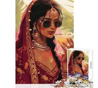 1000 Pieces Jigsaw Puzzles for Adults Womans Indian with Drink Family Games A Work of Art Toy Wall Decor Artists Collection, Fine Art (52X38cm)