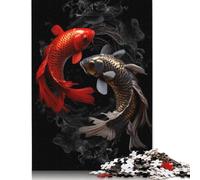 1000 Pieces Jigsaw Puzzles for Adults Yin Yang Carps Puzzle Sets for Family Paper Puzzles Brain Challenge Puzzle 38x26cm/1000pcs