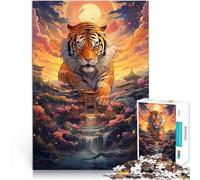 1000 Pieces Jigsaw Puzzles for teenagers A King Tiger Fantasy Familienaktivität Lernspiel für Geburtstag, Weihnachten75x50cm