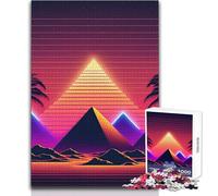 1000 Pieces Jigsaw Puzzles for Teenagers A Pyramid in The Neon Sand Beautiful Design Game Improve Memory Gift For Birthdays Size 38x52cm