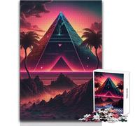 1000 Pieces Jigsaw Puzzles for Teenagers A Pyramid in The Neon Sand Beautiful Design Game Improve Memory Gift For Birthdays Size 38x26cm