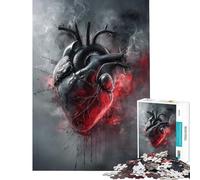1000 Pieces Jigsaw Puzzles for Teenagers Abstract Broken Heart Learning Educational Toys Relaxing Games A Work of Art Gifts Birthday (Size 38x26cm)
