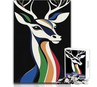 1000 Pieces Jigsaw Puzzles for Teenagers Abstract Deer Portrait Beautiful Design Game Improve Memory Gift For Birthdays Size 50x75cm