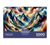 1000 Pieces Jigsaw Puzzles for Teenagers Abstract Mountain Landscape Art-1 Puzzle for Adults Relaxing Games Home Decoration Challenging Game Gifts 38x26cm/1000pcs