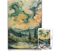 1000 Pieces Jigsaw Puzzles for Teenagers Abstract Mountain Landscape Beautiful Design Game Improve Memory Gift For Birthdays Size 38x26cm