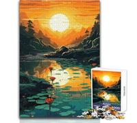 1000 Pieces Jigsaw Puzzles for Teenagers Abstract Mountain River Beautiful Design Game Improve Memory Gift For Birthdays Size 50x75cm
