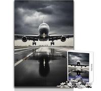 1000 Pieces Jigsaw Puzzles for Teenagers Airliner Take Off Rainy Beautiful Design Game Improve Memory Gift For Birthdays Size 38x52cm