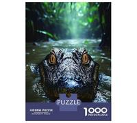 1000 Pieces Jigsaw Puzzles for Teenagers Alligator in The River Puzzle for Adults Relax Games Hand Speed Race Christmas Birthday Gifts 52x38cm/1000pcs