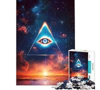 1000 Pieces Jigsaw Puzzles for Teenagers AllSeeing Eye in Space Educational Challenge Staycation Kill Time Relax Games for 14+ Puzzle Game Offered (38X26cm)