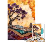 1000 Pieces Jigsaw Puzzles for Teenagers Amethyst Tree ﹨u Pagoda Puzzles for Adults Family Game Hand Speed Race Unique Birthday And Xmas Gifts (Size 38x26cm)