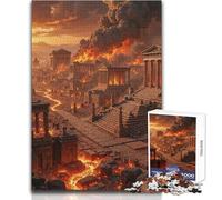 1000 Pieces Jigsaw Puzzles for Teenagers Ancient City Ablaze Beautiful Design Game Improve Memory Gift For Birthdays Size 38x52cm