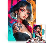 1000 Pieces Jigsaw Puzzles for teenagers Anime Girl with Tattoos Hands-on-Spiel Tolles Geschenk für Spiele52x38cm
