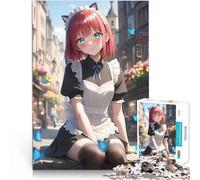 1000 Pieces Jigsaw Puzzles for teenagers Anime Maid Girl in Town Für Familienspaß Einzigartige Wohndekoration und Geschenke38x26cm