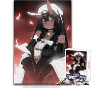 1000 Pieces Jigsaw Puzzles for Teenagers Anime Nun with Horns And Flames Practical Game Presents for Women Anti-Stress Toys Size 38x52cm