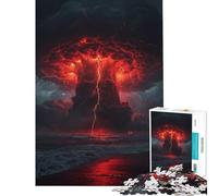 1000 Pieces Jigsaw Puzzles for Teenagers Apocalyptic Storm on The Beach Learning Educational Toys for Educational Game Improve Memory Gifts Birthday (Size 38x26cm)