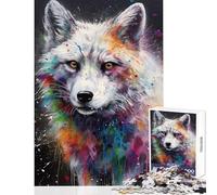 1000 Pieces Jigsaw Puzzles for Teenagers Arctic Fox Painting Jigsaw Puzzle 1000 Hands-on Game Birthday Gifts Family Activities (38x26cm)