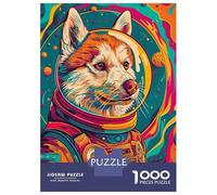 1000 Pieces Jigsaw Puzzles for Teenagers Astronaut Husky Space Jigsaw Puzzle Relaxing Games Analysis And Logic Challenging Game Gifts 52x38cm/1000pcs
