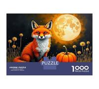 1000 Pieces Jigsaw Puzzles for Teenagers Autumn Fox with Pumpkin Jigsaw Puzzle Relaxing Games Analysis And Logic Challenging Game Gifts 38x26cm/1000pcs