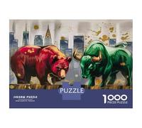 1000 Pieces Jigsaw Puzzles for Teenagers Bear Market Vs Bull Market Puzzle for Adults Relaxing Games Home Decoration Challenging Game Gifts 70x50cm/1000pcs