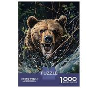 1000 Pieces Jigsaw Puzzles for Teenagers Bear Smashing through The Undergrowth Branches Adult Puzzles Brain Teaser Game Difficult Hard Fun Activities at Home 52x38cm/1000pcs