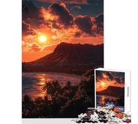 1000 Pieces Jigsaw Puzzles for Teenagers Beautiful Honolulu Sunset Hawaii Quality Shared Family Enjoyment Lovely Holiday Idea (50x75cm)