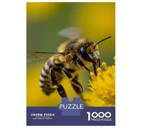 1000 Pieces Jigsaw Puzzles for Teenagers Bee on Yellow Flower Puzzle for Adults Relax Games Hand Speed Race Christmas Birthday Gifts 52x38cm/1000pcs