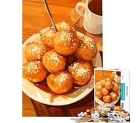 1000 Pieces Jigsaw Puzzles for Teenagers Beignets with Coffee Still Life Fun Activities at Home Tough Challenge Practical Game Suitable for People Aged 14 And Above (38x52cm)