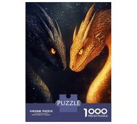 1000 Pieces Jigsaw Puzzles for Teenagers Black And Gold Dragons Puzzles for Adults Relaxing Games Stress Reliever Fun at Home Activities, 52x38cm/1000pcs