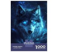 1000 Pieces Jigsaw Puzzles for Teenagers Blue Wolf Starlight -3 Puzzle for Adults Relax Games Hand Speed Race Christmas Birthday Gifts 38x26cm/1000pcs