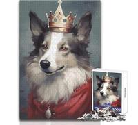 1000 Pieces Jigsaw Puzzles for Teenagers Border Collie Dog Wonder Practical Game Presents for Women Anti-Stress Toys Size 38x26cm